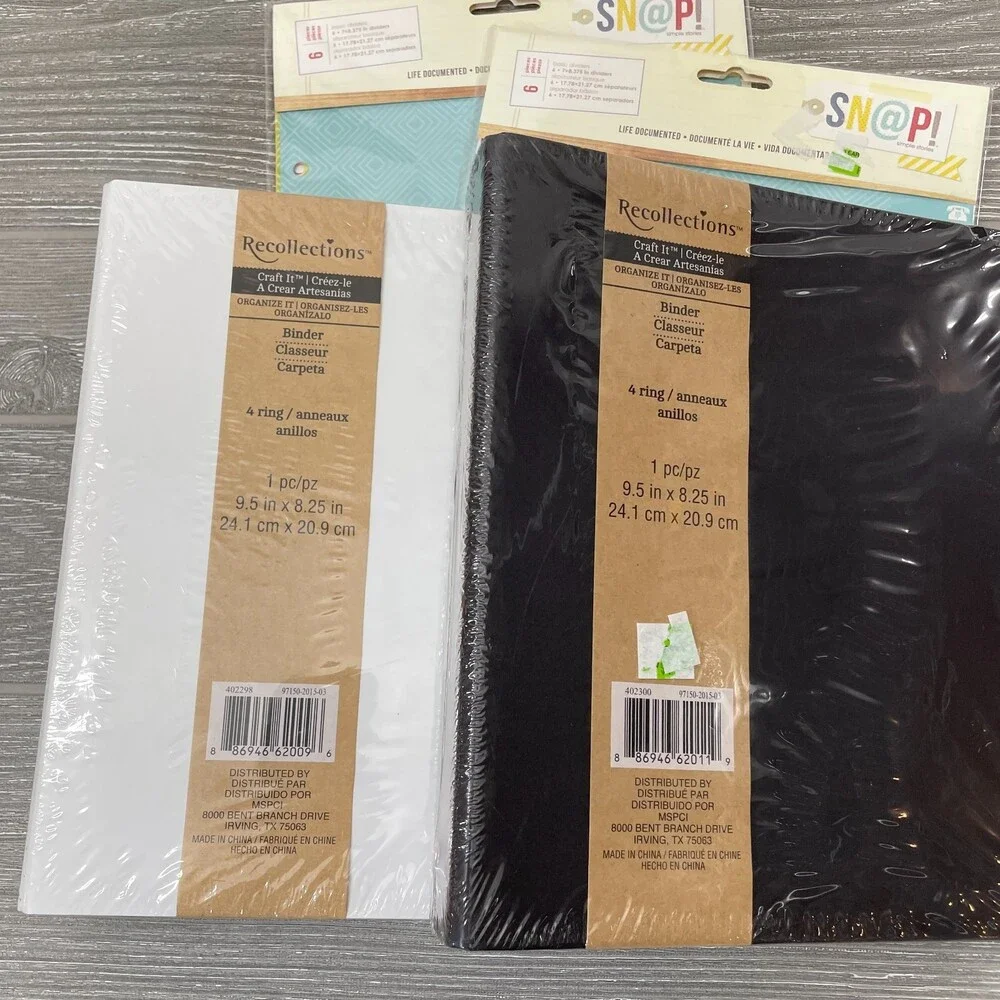 Simple Stories SN@P! Dividers and Recollections Craft It Binders Bundle NEW